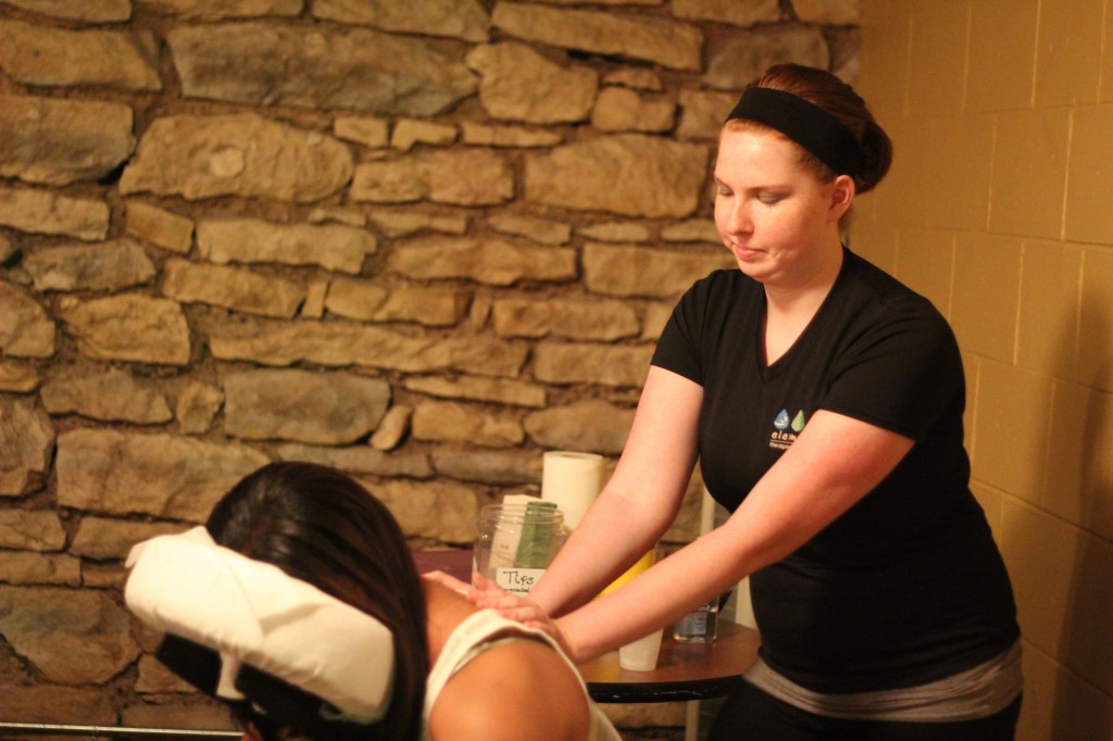 Guest receiving a massage